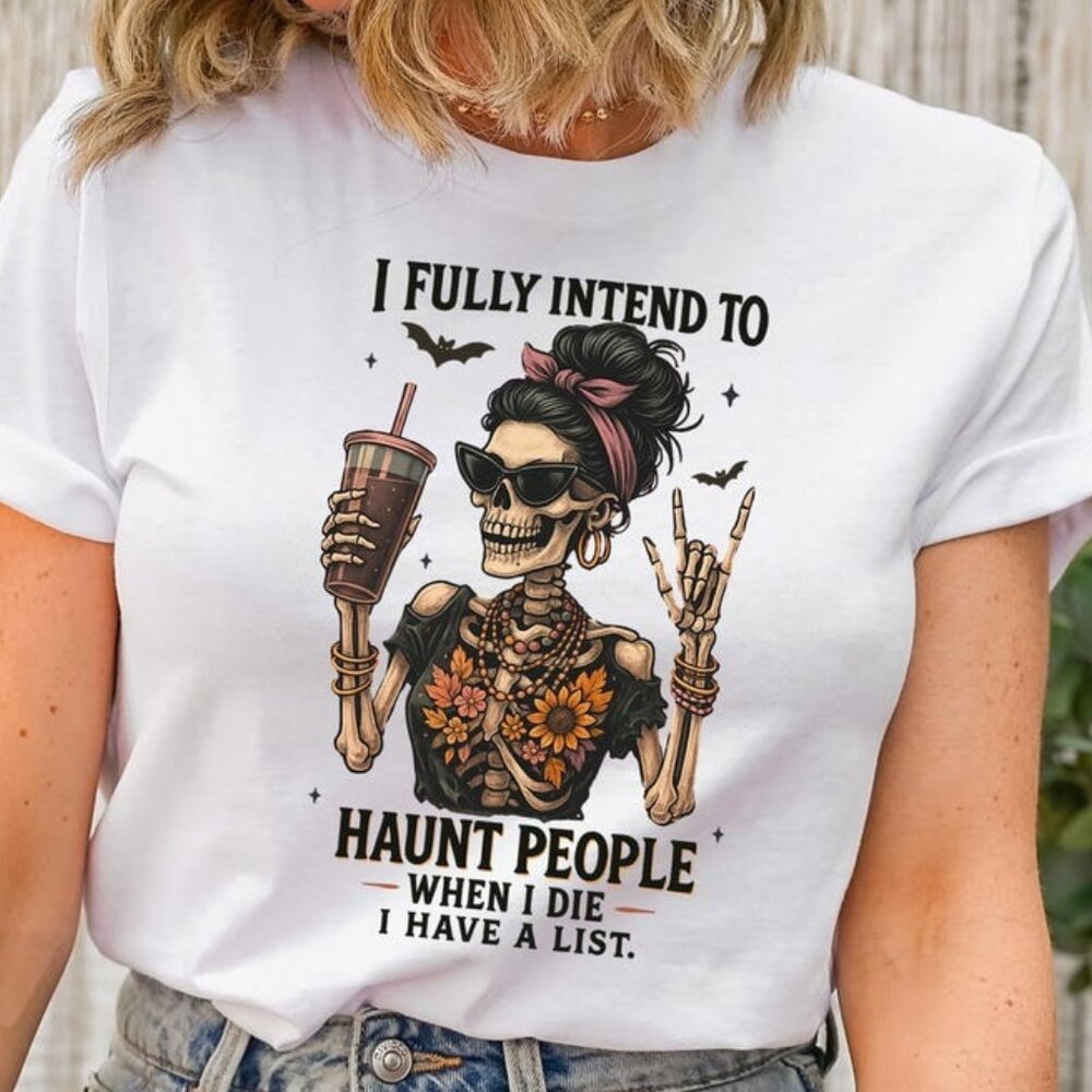 Funny Halloween Skeleton T-Shirt, Halloween Graphics Tee